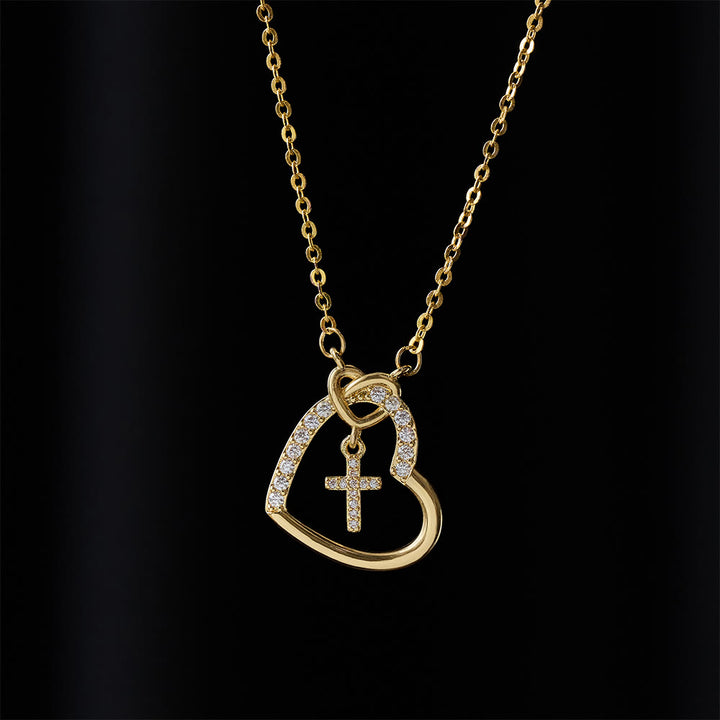 Christianartworkshop Collana con croce a cuore intrecciato e biglietto: incarna la sua gioia e grazia pasquale - image 3