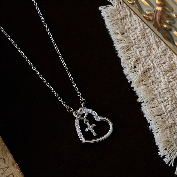 Christianartworkshop Collana con croce a cuore intrecciato e biglietto: incarna la sua gioia e grazia pasquale - image 9