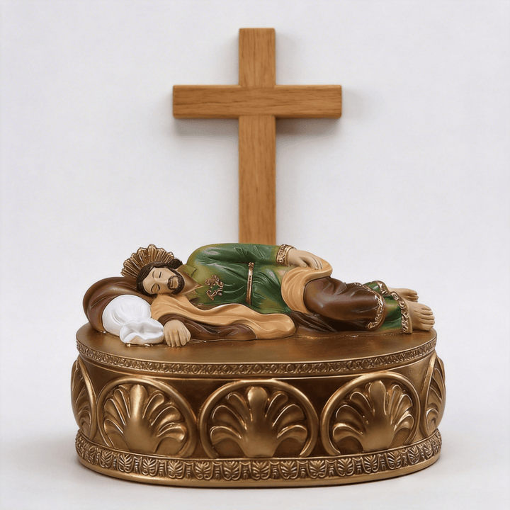 Christianartworkshop Porta rosario in resina con raffigurazione di Gesù sdraiato e decorazioni elaborate: un connubio tra arte e conforto spirituale. - image 3