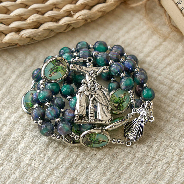 Christianartworkshop Rosario della Divina Misericordia con ciondolo a crocifisso: un vaso di grazia misericordiosa in ogni preghiera. - Rosario della Divina Misericordia - image 0