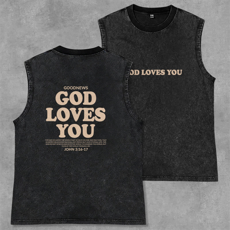 Christianartworkshop Canotta unisex lavata "Dio ti ama" - Nero - 2XL - image 0