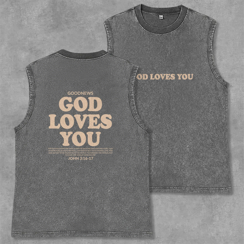 Christianartworkshop Canotta unisex lavata "Dio ti ama" - Grigio - 2XL - image 15