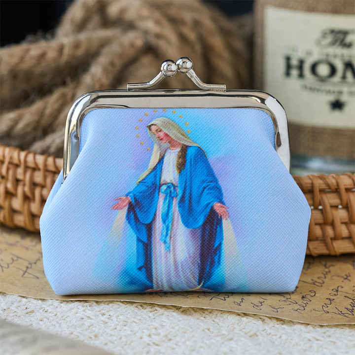 Christianartworkshop Sacchetto portarosario con chiusura a scatto della Madonna delle Grazie: un vaso sacro per i tesori dei fedeli. - image 4