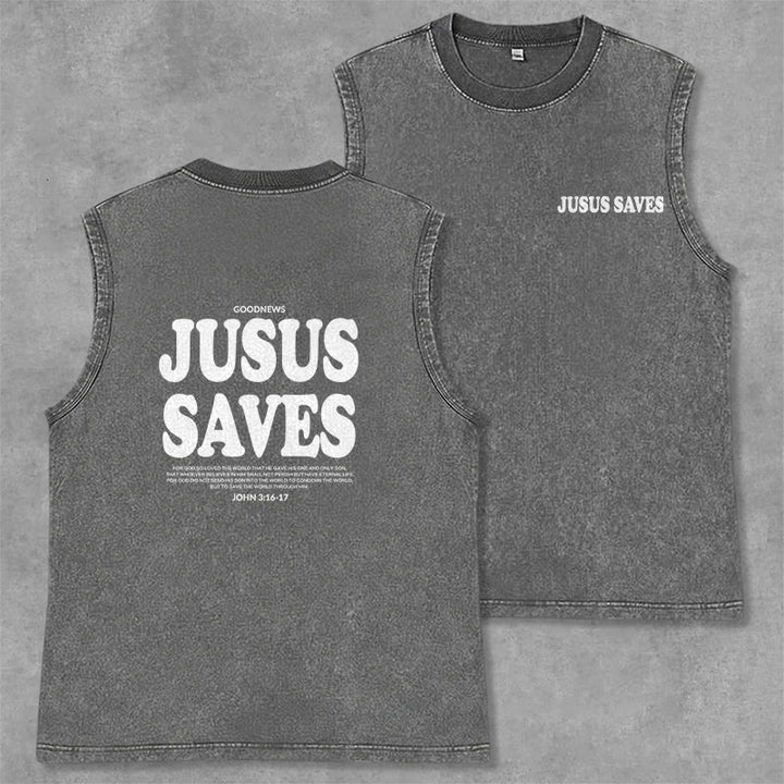 Christianartworkshop Canotta unisex lavata con la scritta "Gesù salva Giovanni 3:16" - Grigio - 2XL - image 14