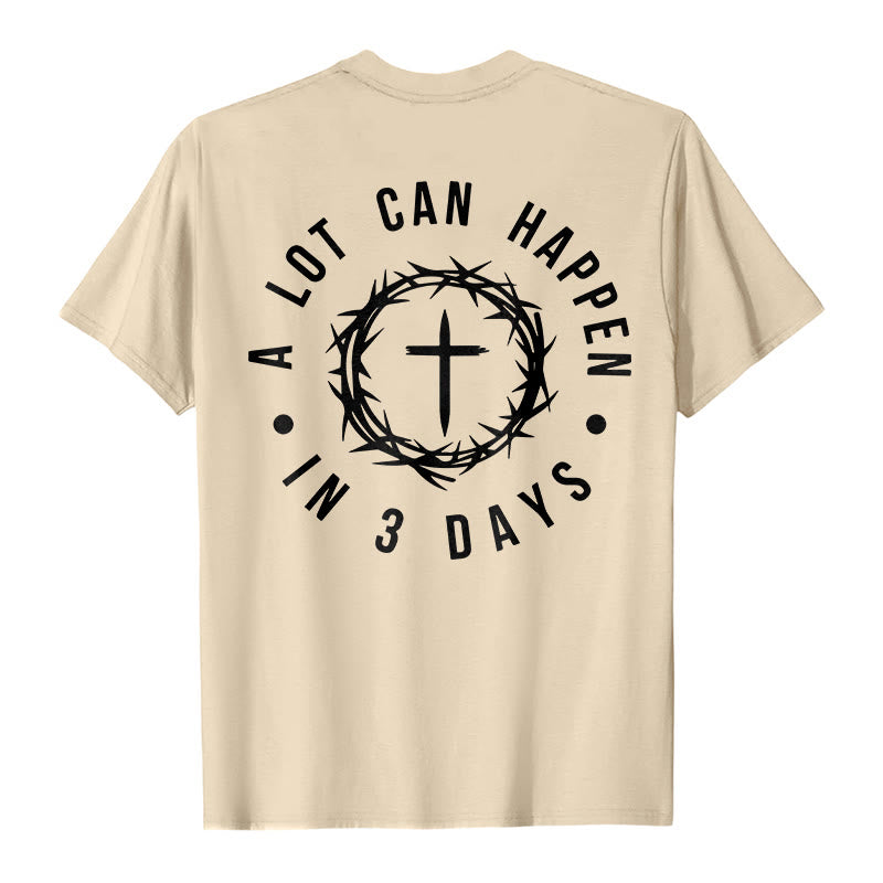 Christianartworkshop Molte cose possono accadere in 3 giorni T-shirt unisex con corona di spine e croce - image 21