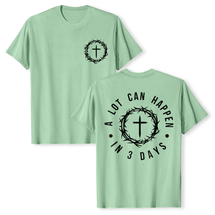 Christianartworkshop Molte cose possono accadere in 3 giorni T-shirt unisex con corona di spine e croce - Verde chiaro - 2XL - image 20