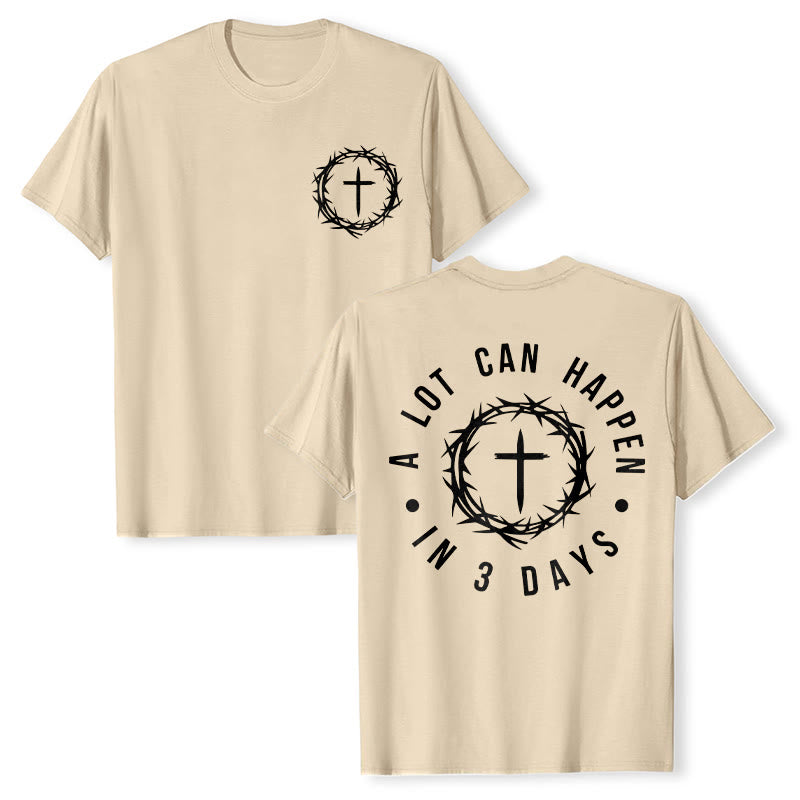 Christianartworkshop Molte cose possono accadere in 3 giorni T-shirt unisex con corona di spine e croce - Beige - 2XL - image 23