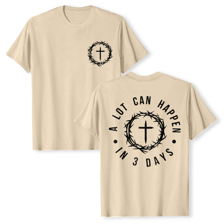 Christianartworkshop Molte cose possono accadere in 3 giorni T-shirt unisex con corona di spine e croce - Beige - 2XL - image 23