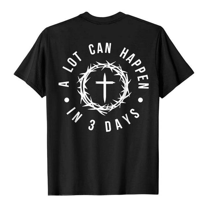Christianartworkshop Molte cose possono accadere in 3 giorni T-shirt unisex con corona di spine e croce - image 3