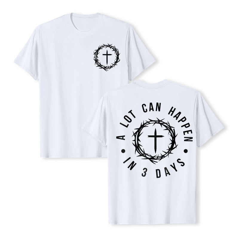 Christianartworkshop Molte cose possono accadere in 3 giorni T-shirt unisex con corona di spine e croce - Bianco - 2XL - image 8