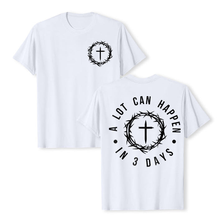 Christianartworkshop Molte cose possono accadere in 3 giorni T-shirt unisex con corona di spine e croce - Bianco - 2XL - image 8