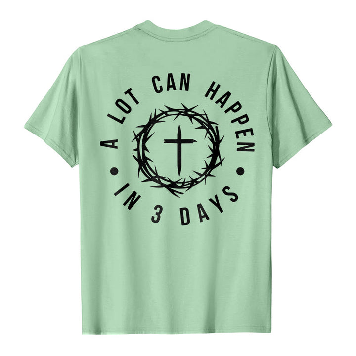Christianartworkshop Molte cose possono accadere in 3 giorni T-shirt unisex con corona di spine e croce - image 18