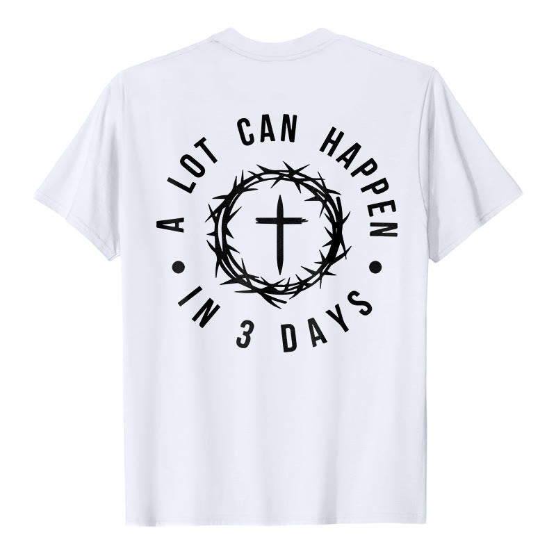 Christianartworkshop Molte cose possono accadere in 3 giorni T-shirt unisex con corona di spine e croce - image 6
