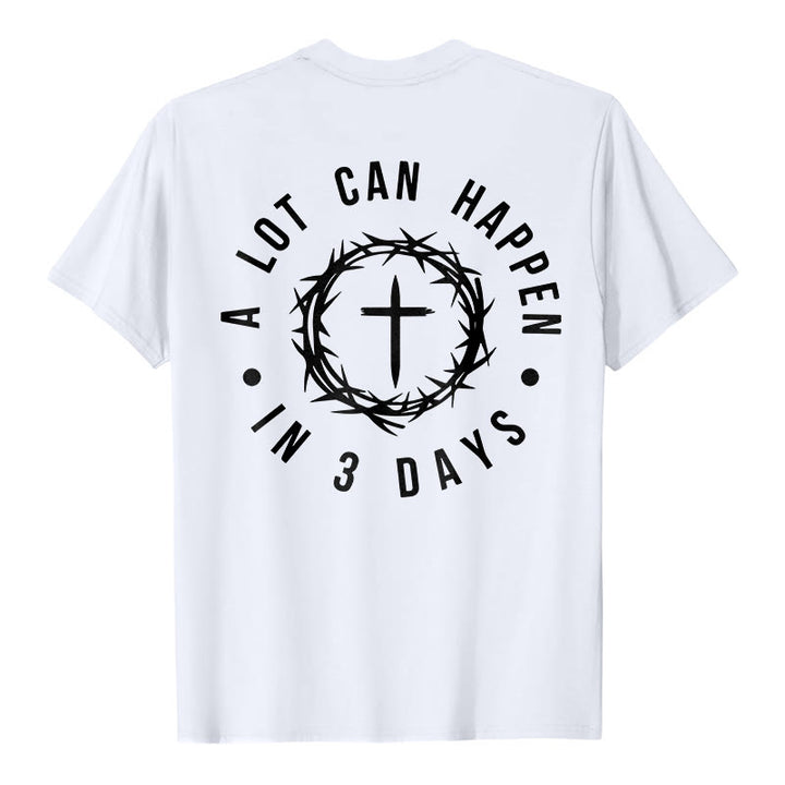 Christianartworkshop Molte cose possono accadere in 3 giorni T-shirt unisex con corona di spine e croce - image 6