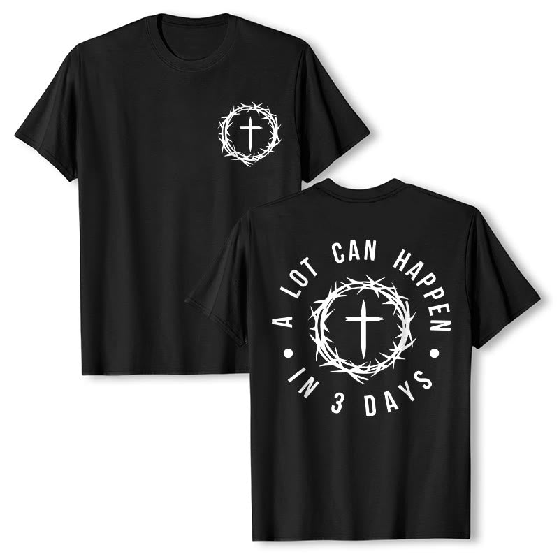 Christianartworkshop Molte cose possono accadere in 3 giorni T-shirt unisex con corona di spine e croce - Nero - 2XL - image 5