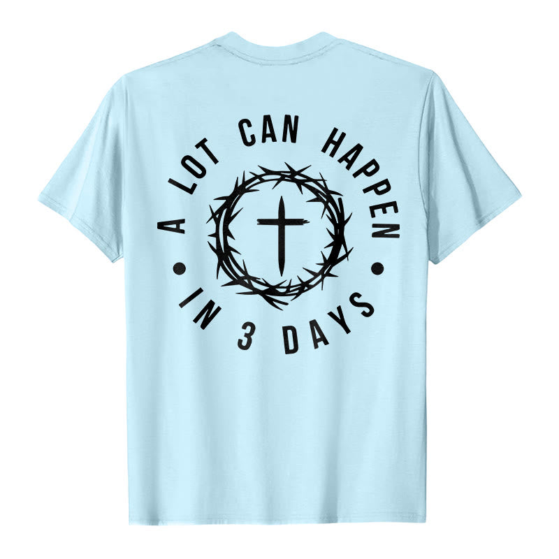 Christianartworkshop Molte cose possono accadere in 3 giorni T-shirt unisex con corona di spine e croce - image 15