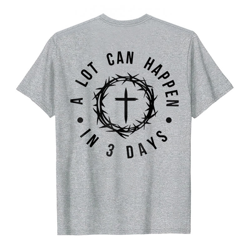 Christianartworkshop Molte cose possono accadere in 3 giorni T-shirt unisex con corona di spine e croce - image 9