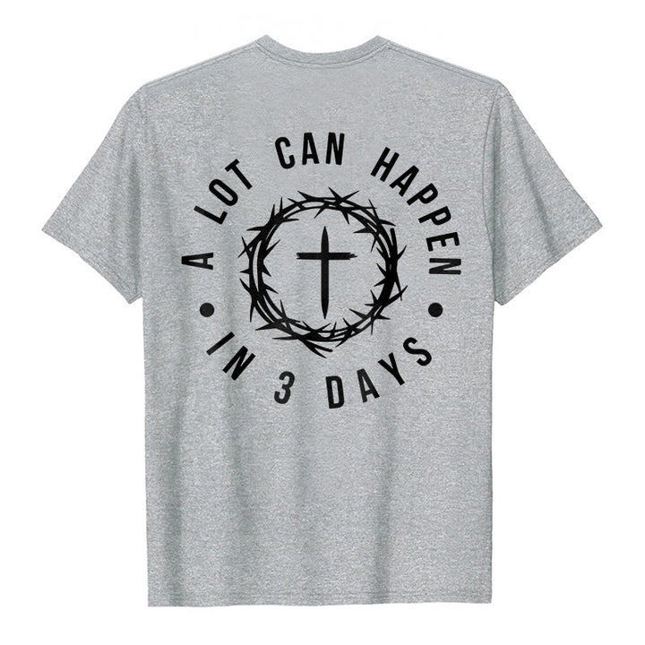 Christianartworkshop Molte cose possono accadere in 3 giorni T-shirt unisex con corona di spine e croce - image 9