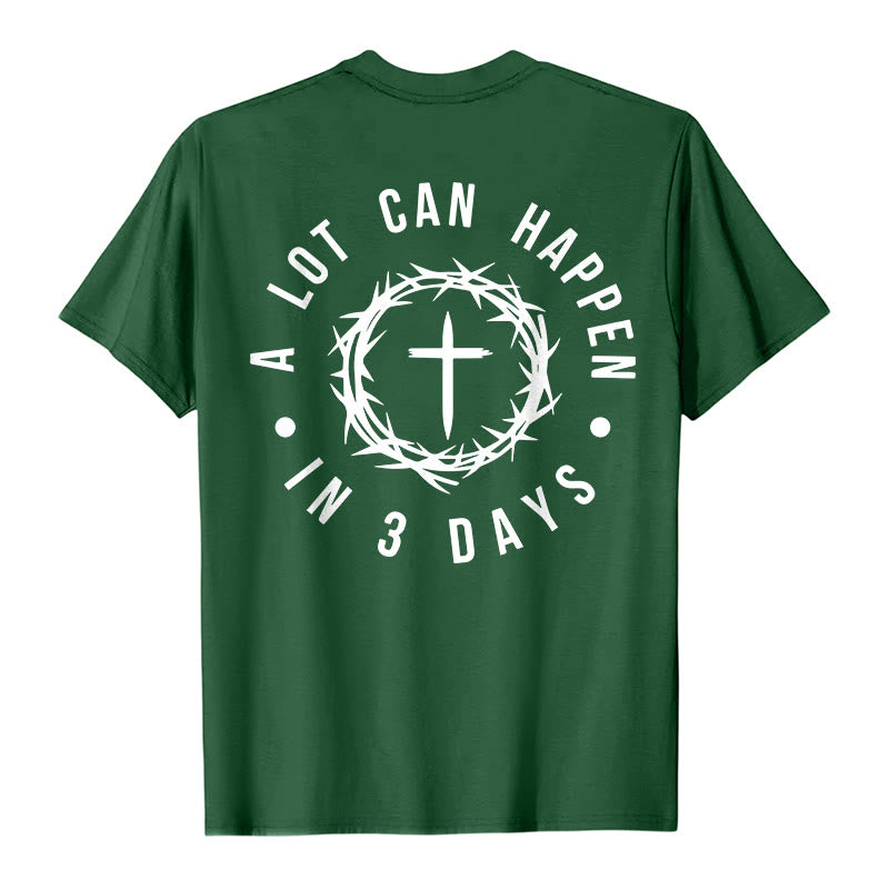 Christianartworkshop Molte cose possono accadere in 3 giorni T-shirt unisex con corona di spine e croce - image 0