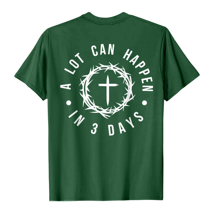 Christianartworkshop Molte cose possono accadere in 3 giorni T-shirt unisex con corona di spine e croce - image 0