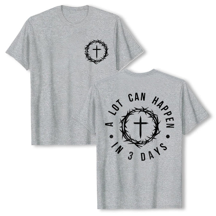Christianartworkshop Molte cose possono accadere in 3 giorni T-shirt unisex con corona di spine e croce - Grigio - 2XL - image 11