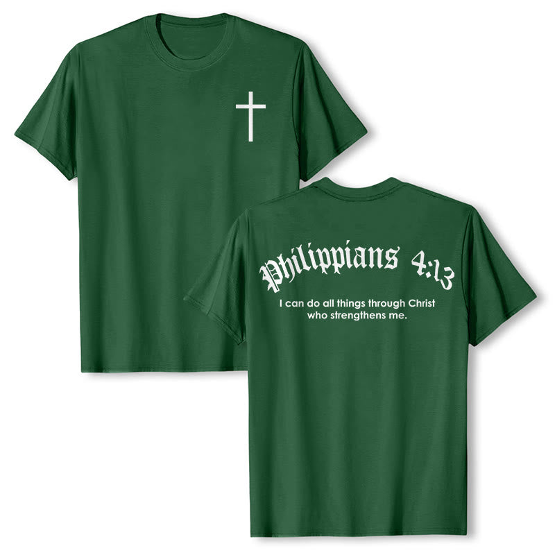 Maglietta Christianartworkshop Filippesi 4:13 "Posso fare ogni cosa" - Forza - Verde scuro - 2XL - image 23