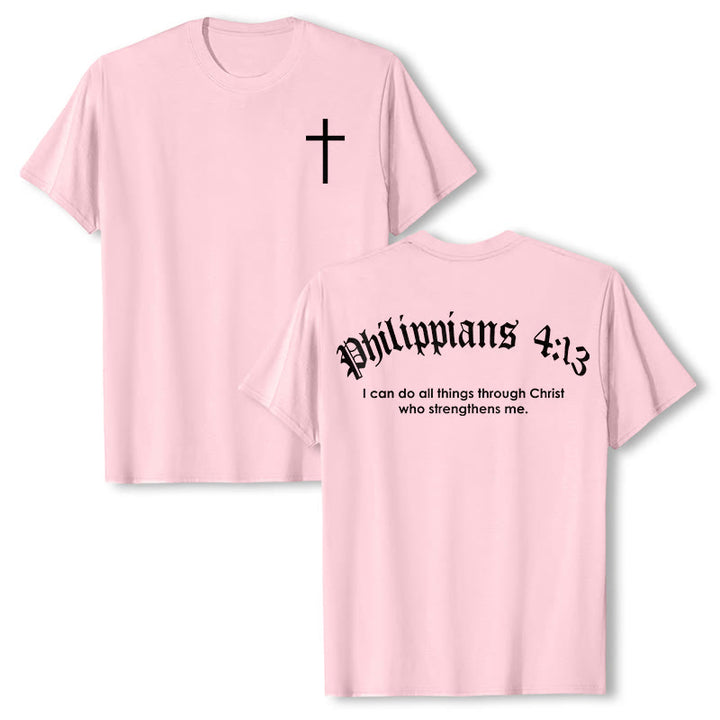 Maglietta Christianartworkshop Filippesi 4:13 "Posso fare ogni cosa" - Forza - Rosa - 2XL - image 14