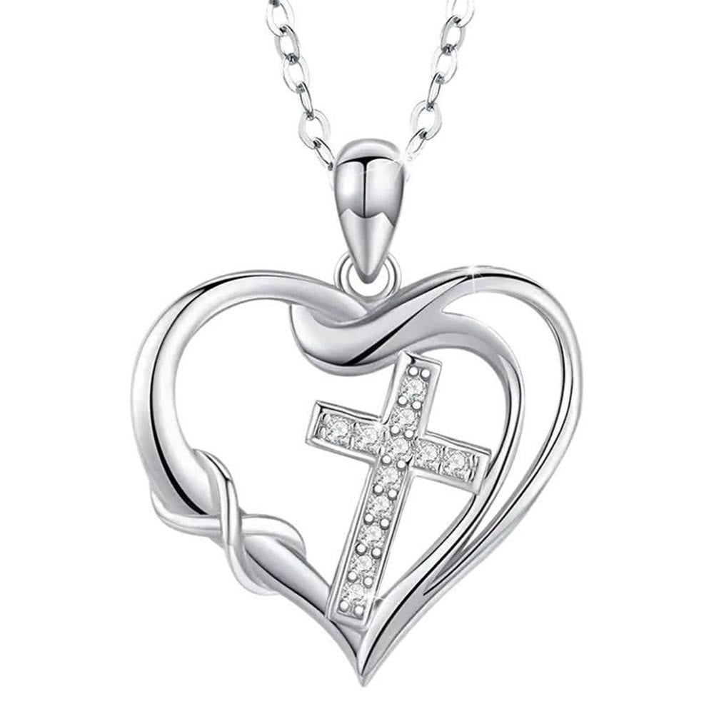 Christianartworkshop Collana Cuore e Croce: Devozione ed Eleganza senza tempo - Argento - image 0