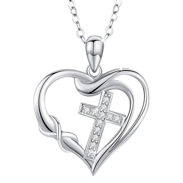 Christianartworkshop Collana Cuore e Croce: Devozione ed Eleganza senza tempo - Argento - image 0
