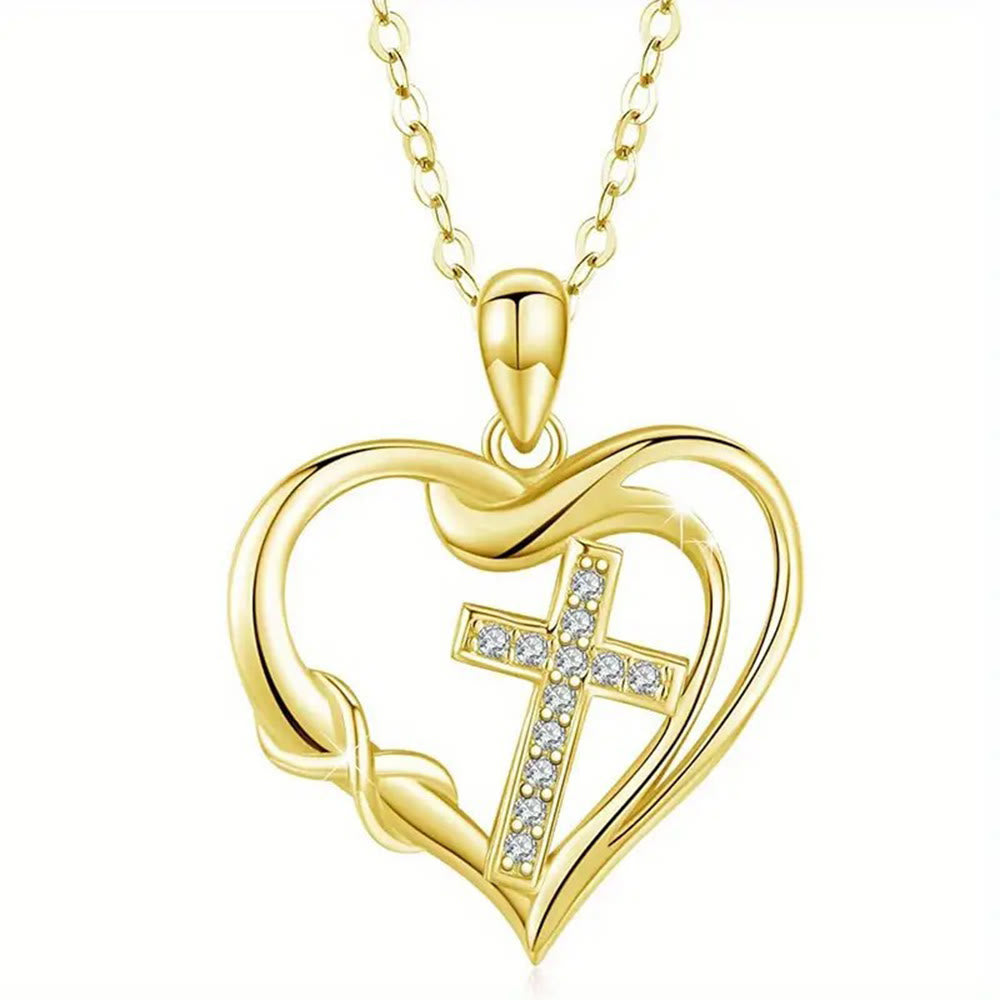 Christianartworkshop Collana Cuore e Croce: Devozione ed Eleganza senza tempo - D'oro - image 4