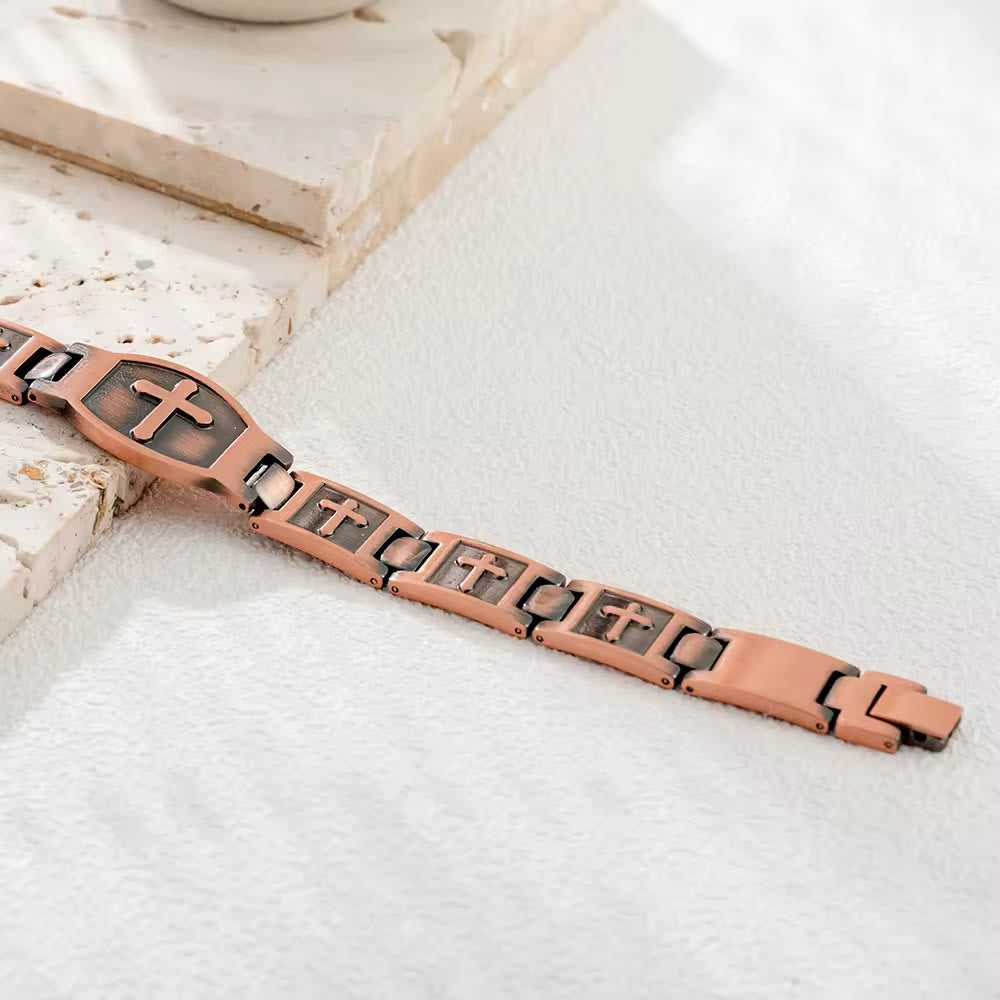 Christianartworkshop Bracciale a maglie con croce incisa: simbolo di forza divina e fede. - image 9
