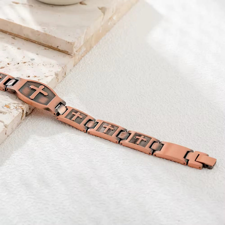 Christianartworkshop Bracciale a maglie con croce incisa: simbolo di forza divina e fede. - image 9