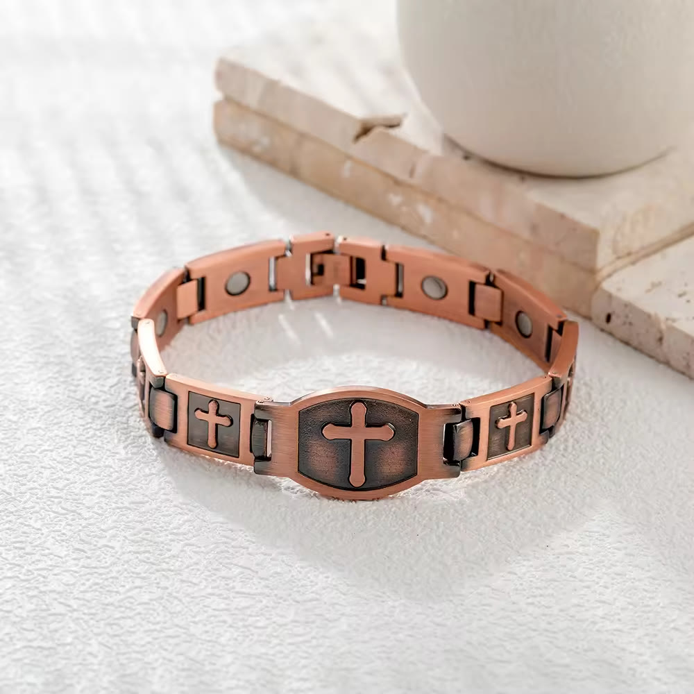 Christianartworkshop Bracciale a maglie con croce incisa: simbolo di forza divina e fede. - image 6
