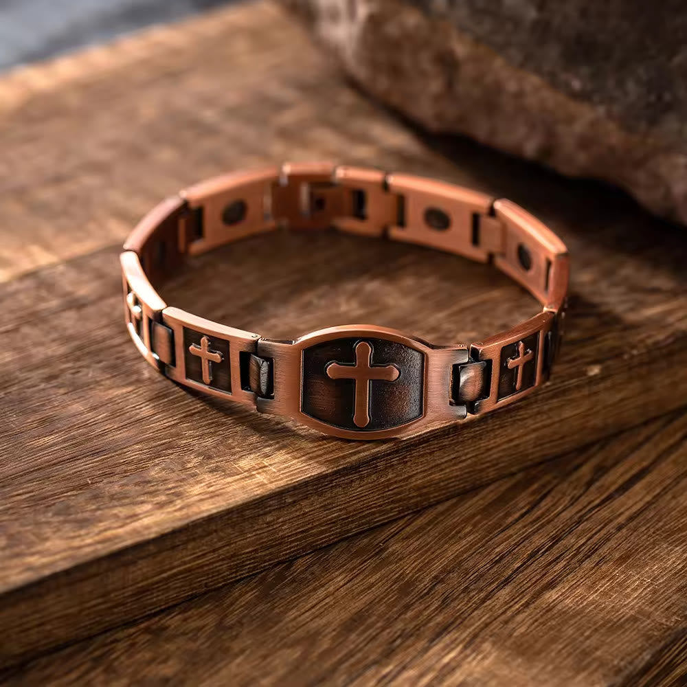 Christianartworkshop Bracciale a maglie con croce incisa: simbolo di forza divina e fede. - image 7