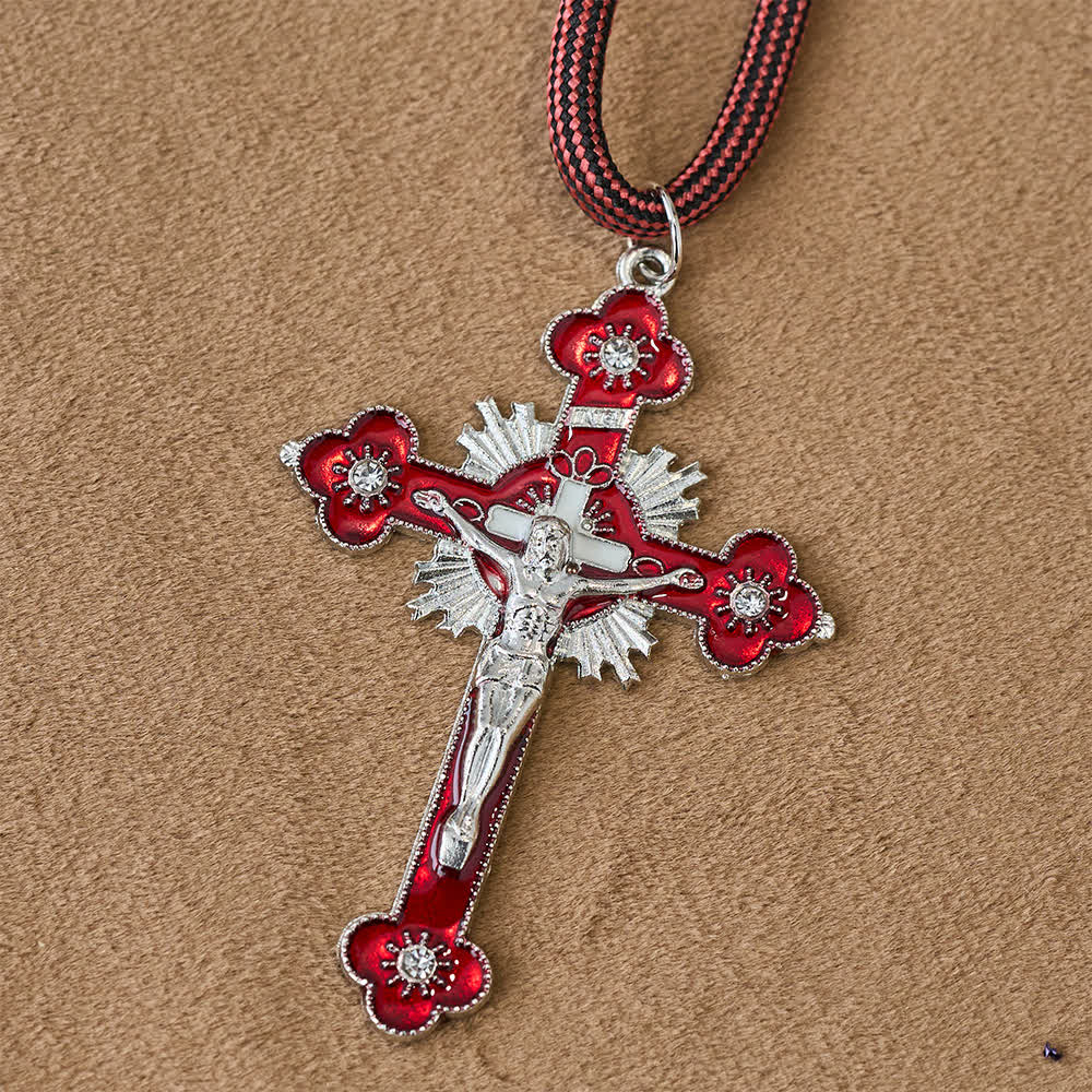 Christianartworkshop Rosario tascabile del Guardiano della Divina Misericordia con perle di agata rossa naturale - image 6