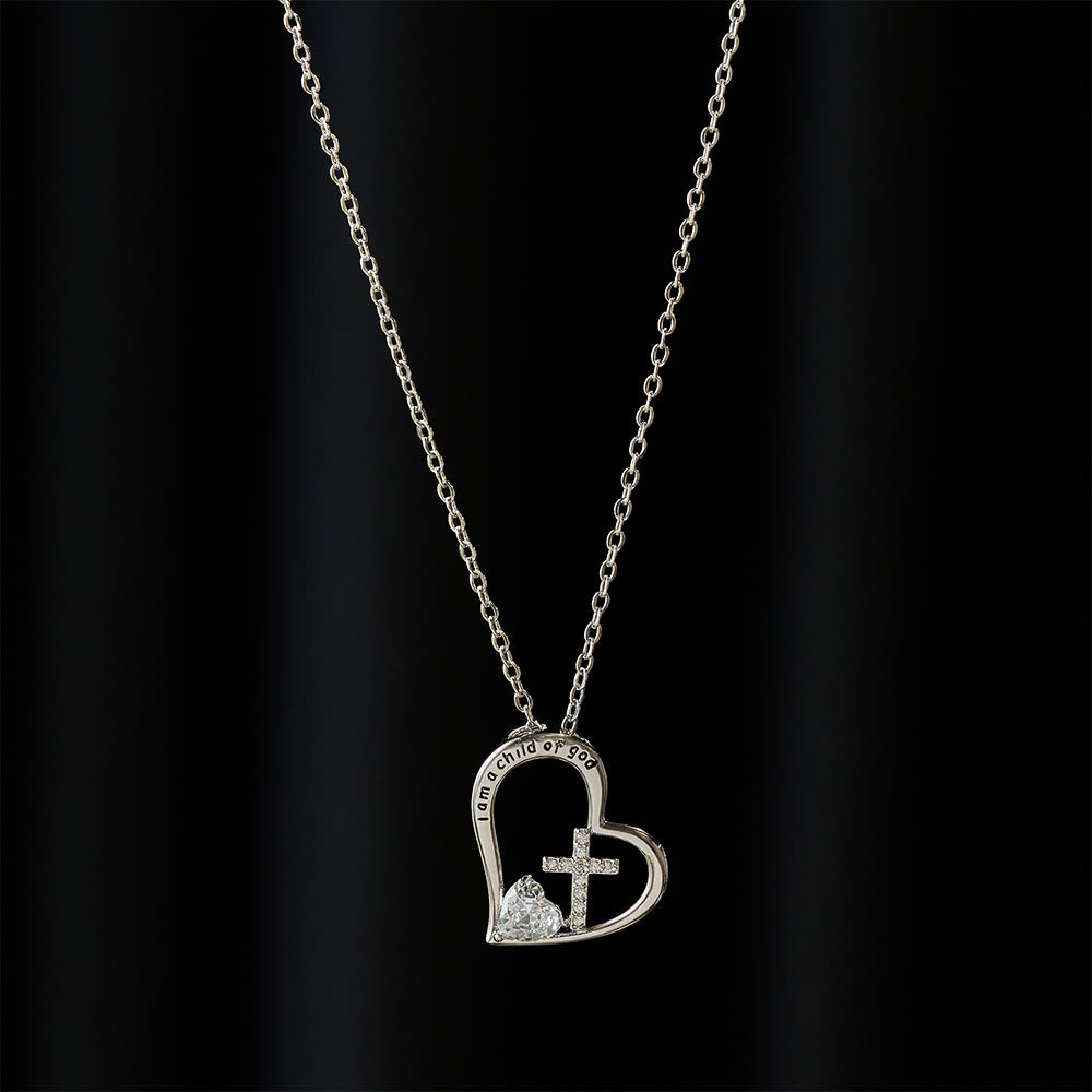 Christianartworkshop Collana con croce a cuore e zirconi "I Am a Child of God": un simbolo di identità celeste. - image 5