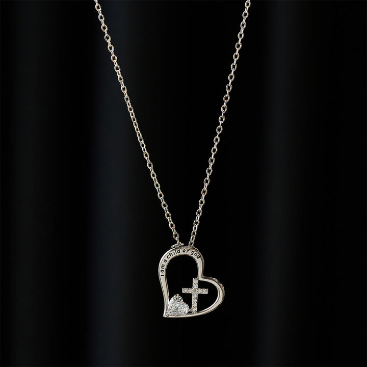 Christianartworkshop Collana con croce a cuore e zirconi "I Am a Child of God": un simbolo di identità celeste. - image 5