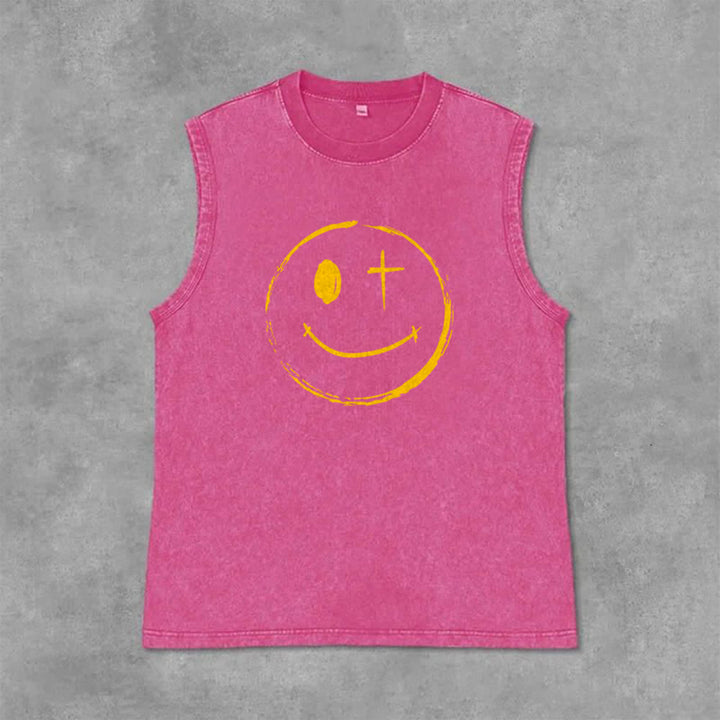 Christianartworkshop Canotta unisex con stampa "Jesus Saves" e faccina sorridente - image 33