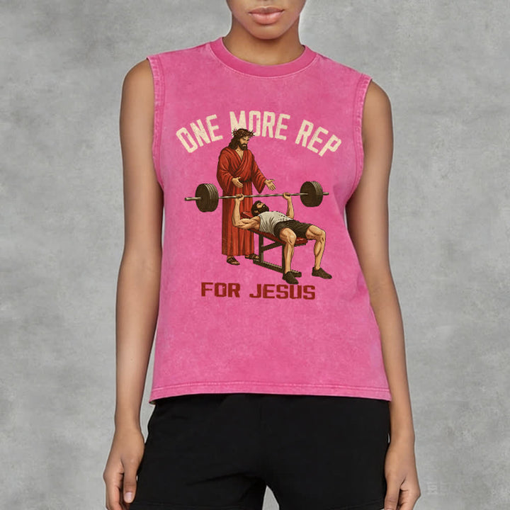 Christianartworkshop Canotta unisex lavata "One More Rep For Jesus" - image 11