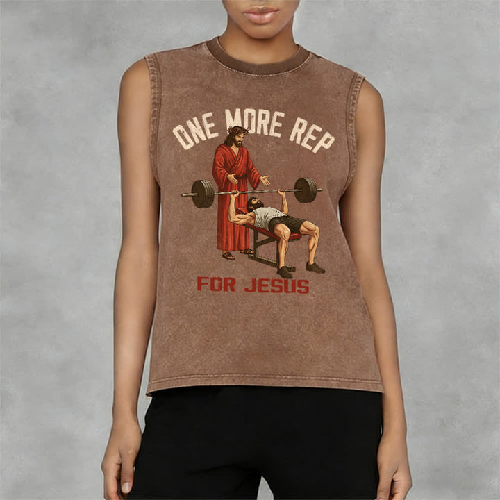 Christianartworkshop Canotta unisex lavata "One More Rep For Jesus" - image 14