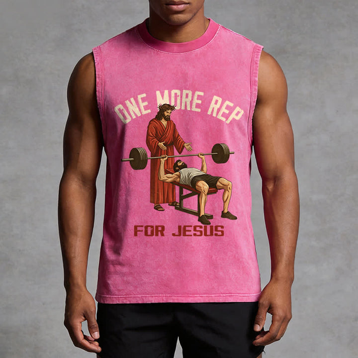 Christianartworkshop Canotta unisex lavata "One More Rep For Jesus" - image 10