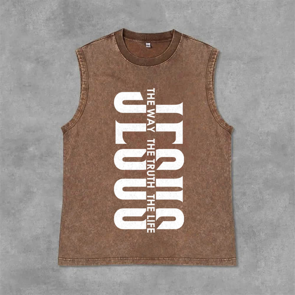 Christianartworkshop Canotta unisex lavata "The Way The Truth The Life" - Marrone - 2XL - image 12