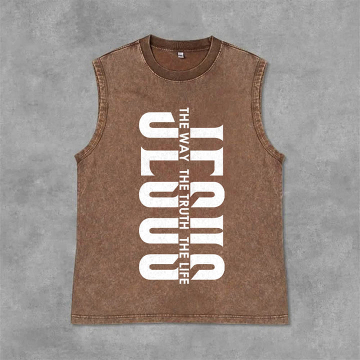 Christianartworkshop Canotta unisex lavata "The Way The Truth The Life" - Marrone - 2XL - image 12