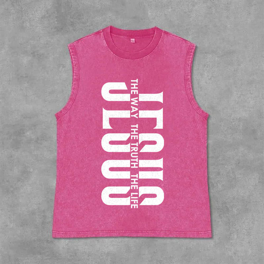Christianartworkshop Canotta unisex lavata "The Way The Truth The Life" - Rosa - 2XL - image 9
