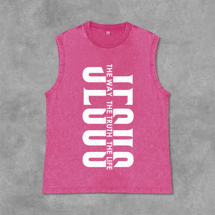 Christianartworkshop Canotta unisex lavata "The Way The Truth The Life" - Rosa - 2XL - image 9