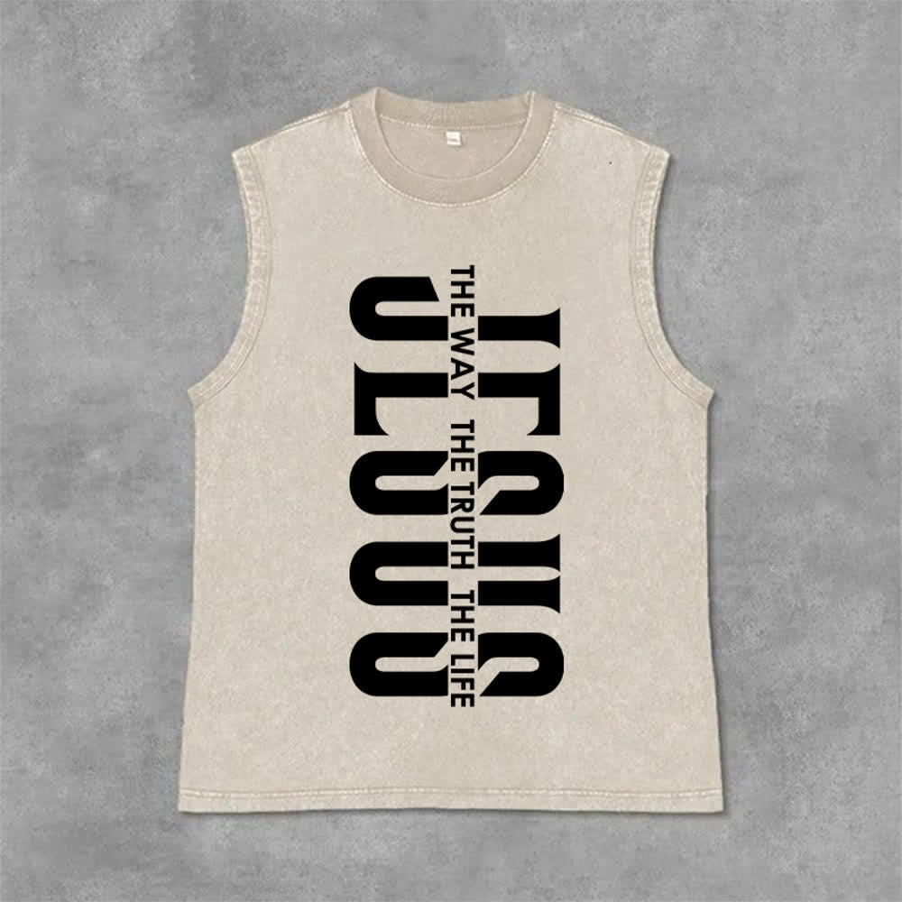 Christianartworkshop Canotta unisex lavata "The Way The Truth The Life" - Beige - 2XL - image 6