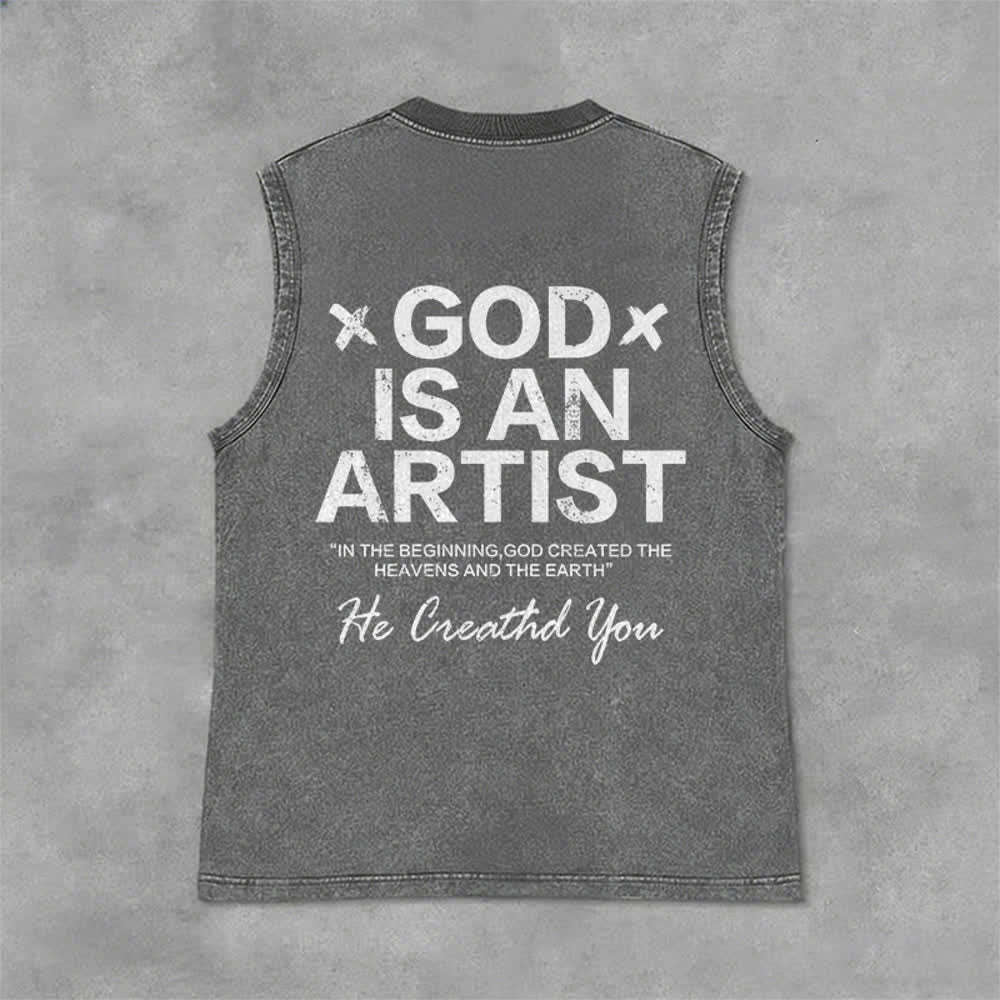 Christianartworkshop Canotta unisex "Dio è un artista" - Grigio - 2XL - image 6