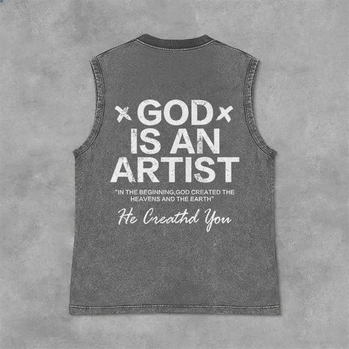 Christianartworkshop Canotta unisex "Dio è un artista" - Grigio - 2XL - image 6