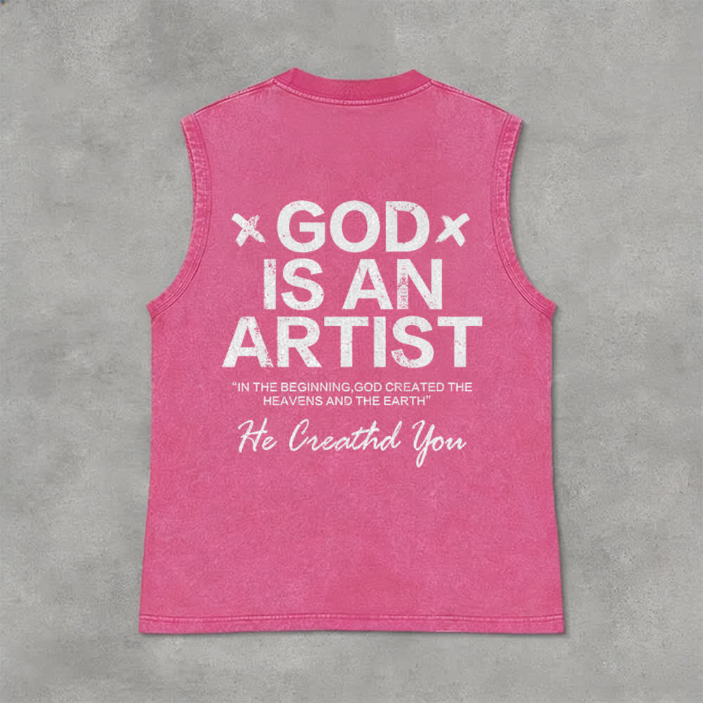 Christianartworkshop Canotta unisex "Dio è un artista" - Rosa - 2XL - image 12