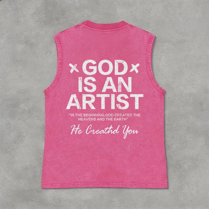 Christianartworkshop Canotta unisex "Dio è un artista" - Rosa - 2XL - image 12